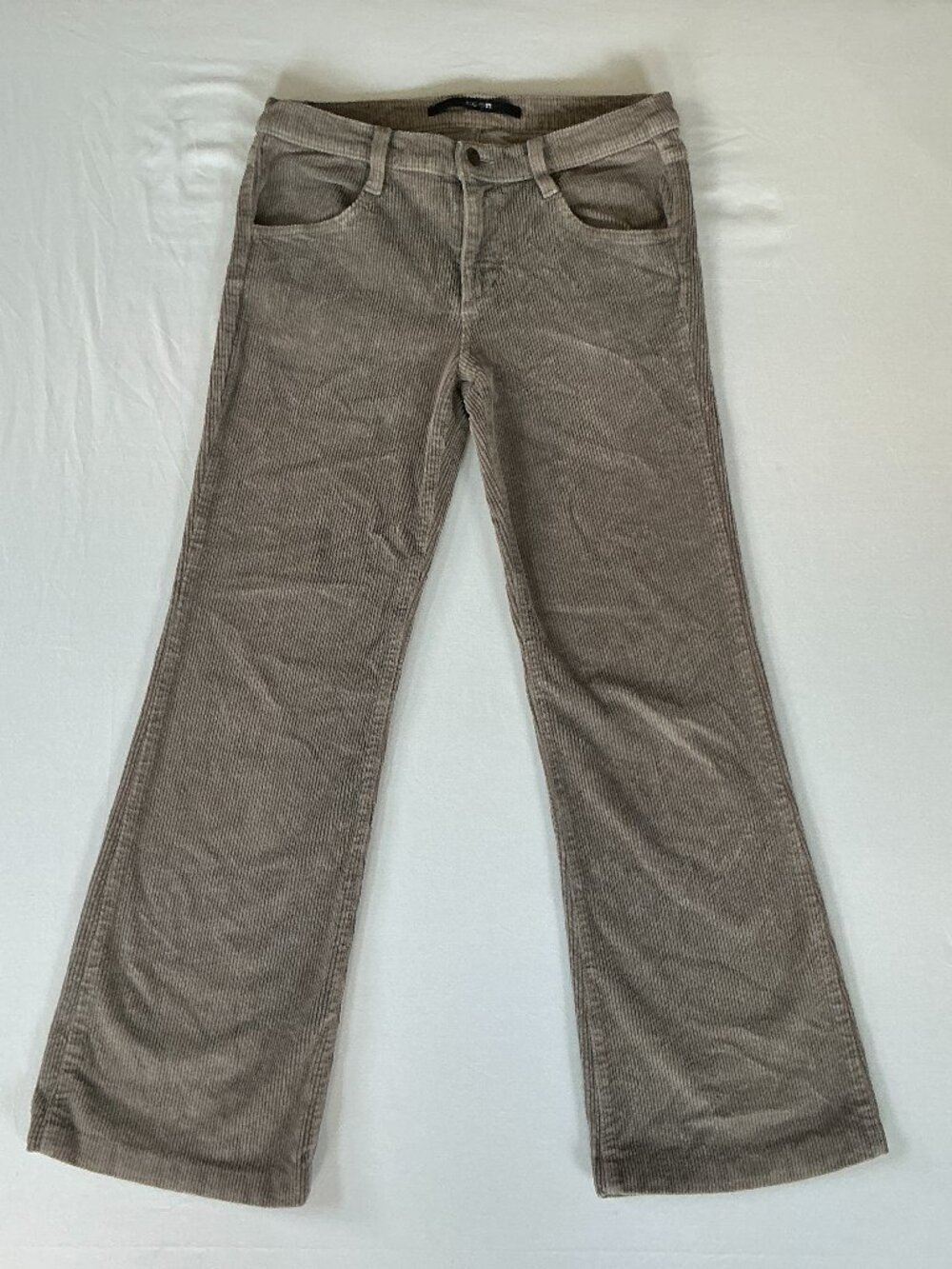 Joe's Jeans Womens W27 Corduroy Flare Pants Taupe Low Rise Made in USA